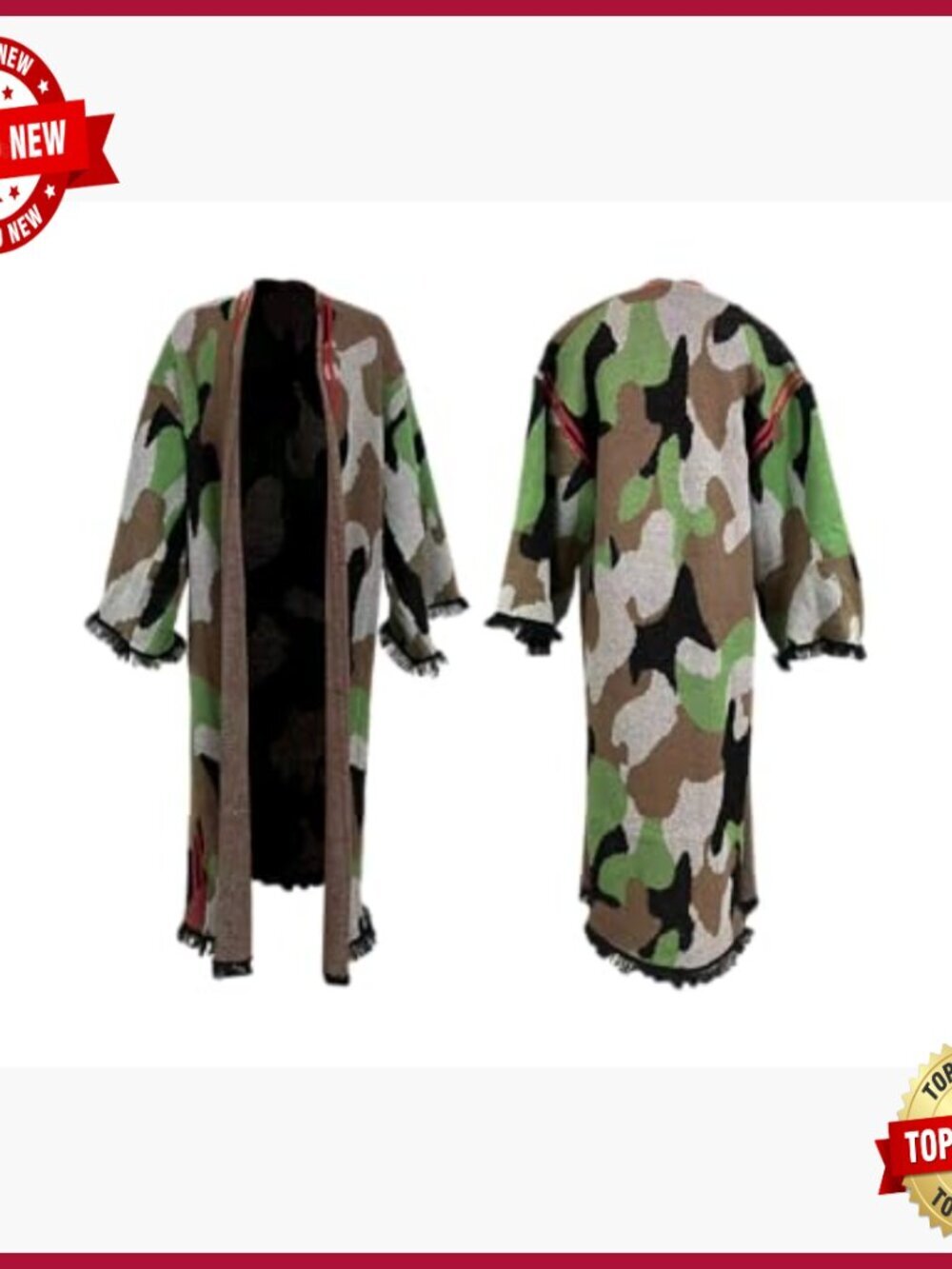 Open Front Long Cardigan Oversized Knit Duster Coat - Picture 5 of 5